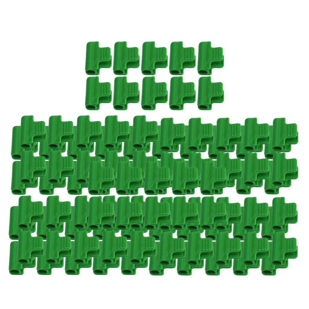 100Pcs Green Pipe Clamps for 11mm/0.43inch Stakes Greenhouse Garden Hoop