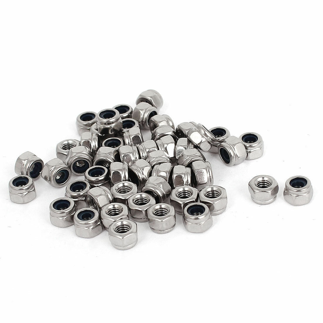 10pcs M3 x 0.5mm 304 Stainless Steel Nylock Nylon Insert Hex Lock Nuts