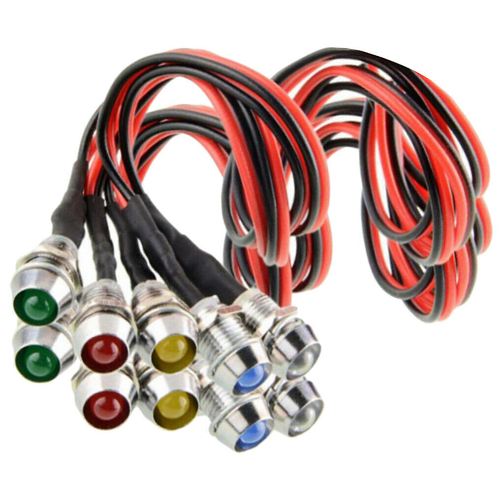 20x Metal LED Indicator Light Lamp Dash Directional Car Truck Motorcycle