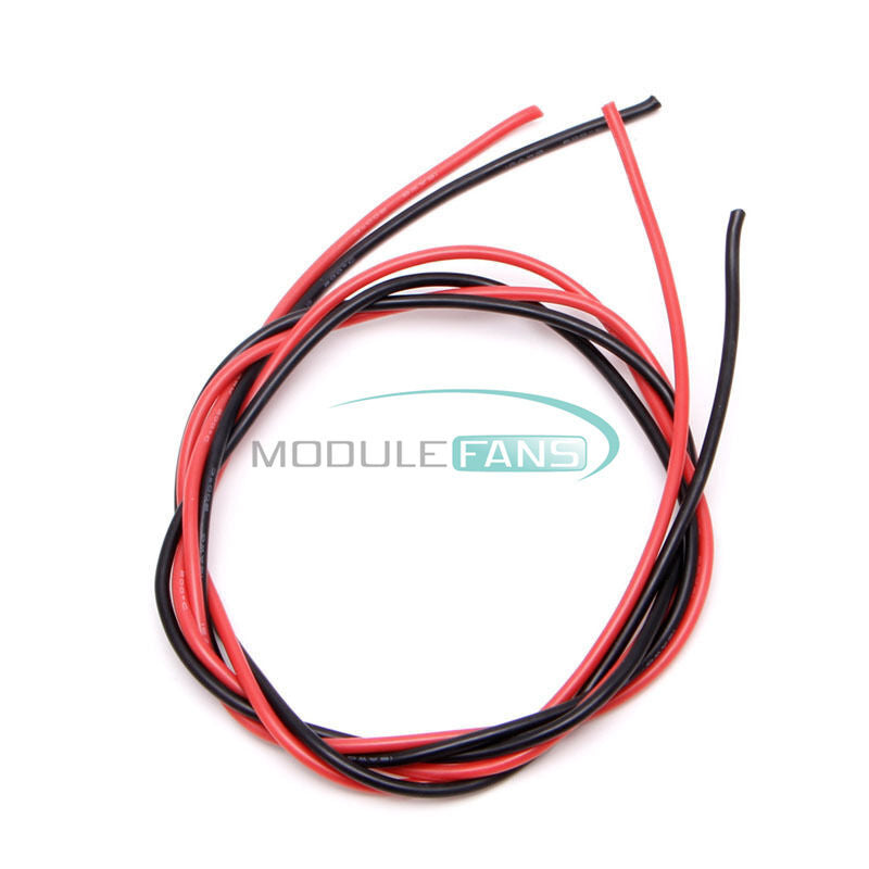 16 AWG Gauge Wire Flexible Silicone Stranded Copper Cables For RC Black+Red