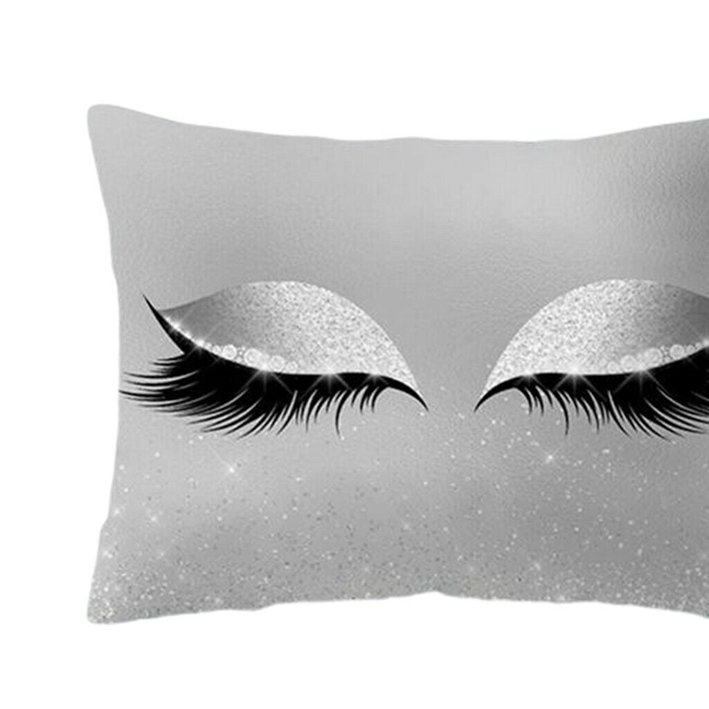 Eyelash Printed Throw Pillow Cover Square Cushion Covers Sofa Pillow Case 9