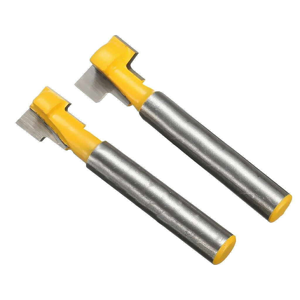 2Pcs 1/4" Shank Keyhole T-Slot Woodworking Cutter Router Bit 3/8" & 1/2