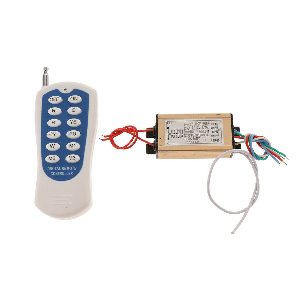 AC12-24V 3-18W Remote Control RGB Underwater Light Driver Power Supply
