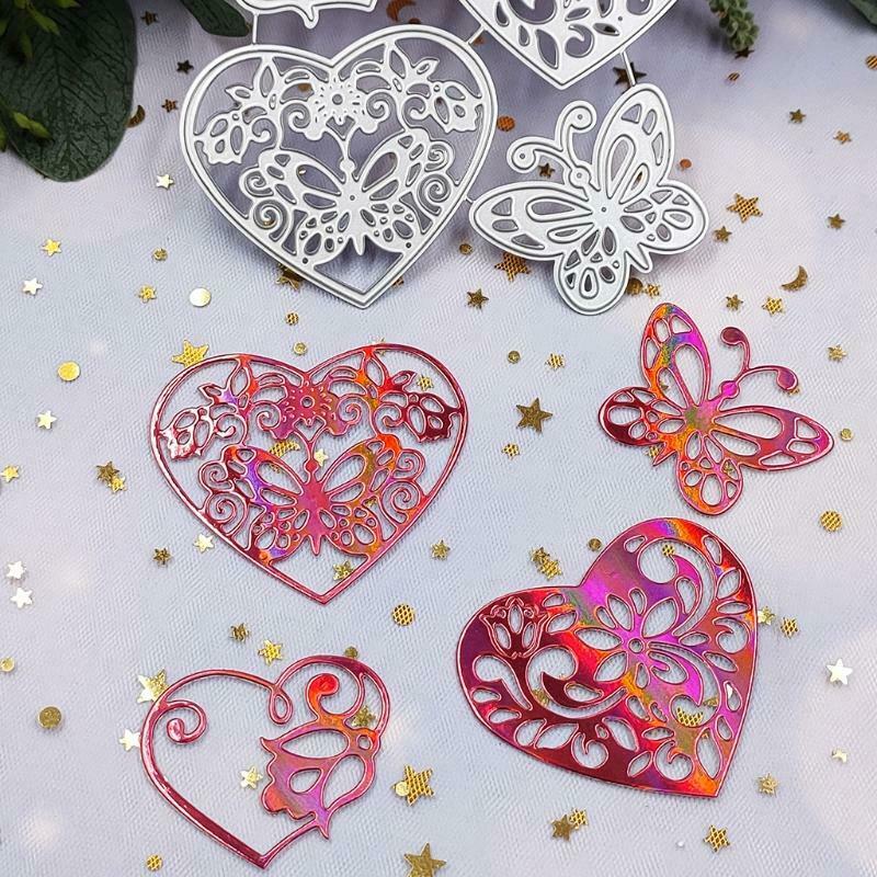 Heart Butterfly Metal Cutting Dies Stencil DIY Scrapbooking Album Paper Template