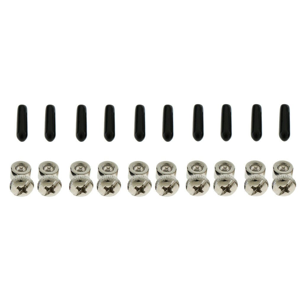 10 Sets Spare Screws & Black End Caps Cover Replacing Hardware for Speed Jump