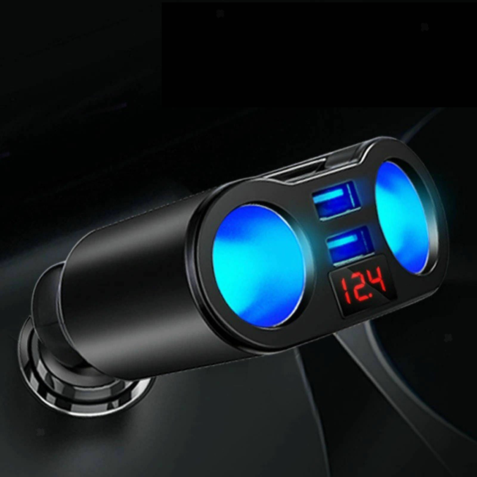 ABS Vehicle Cigarette Lighter Adapter Charger Supplies for Phones Cameras