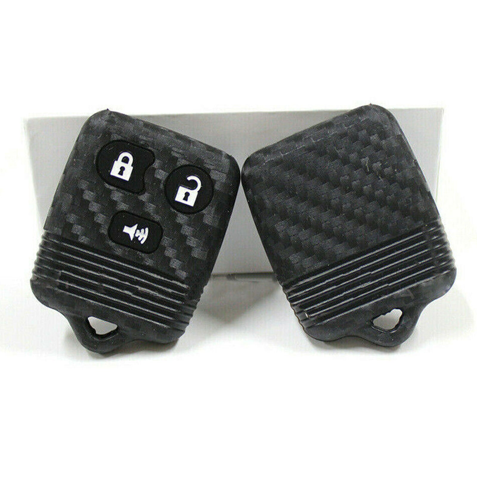 Carbon Fiber Soft TPU Remote Key Fob Cover Case For Ford F150 F250 F350 F450 F55
