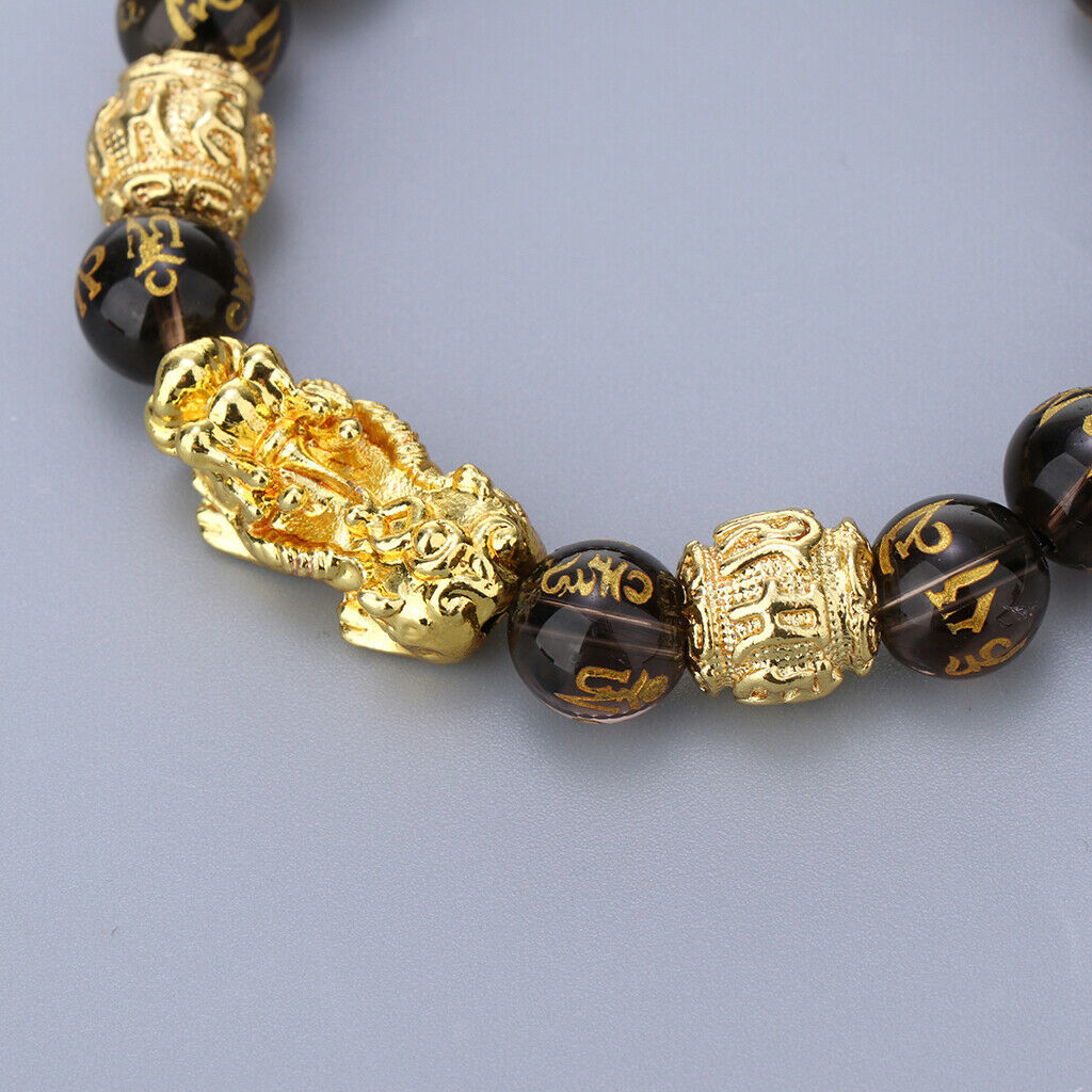3Pcs Obsidian Pi Xiu Wealth Bracelet Attract Wealth for Women Men Gifts Elastic