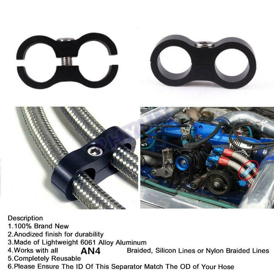 8Pcs AN-4 AN4 11MM 12MM Braided Hose Separator Clamp Fitting Adapter Bracket