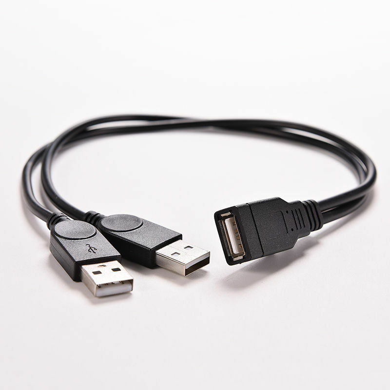 USB 2.0 A Female to 2 Dual USB male Hub Power Adapter Y Splitter cable Cord