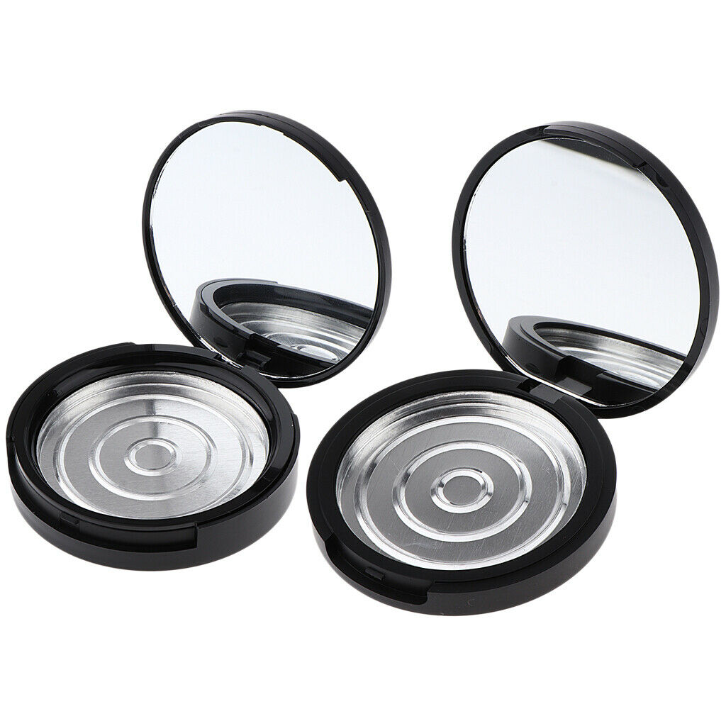 2pcs Empty Portable Metal Pallet Air Cushion Puff Box, Foundation Face Powder