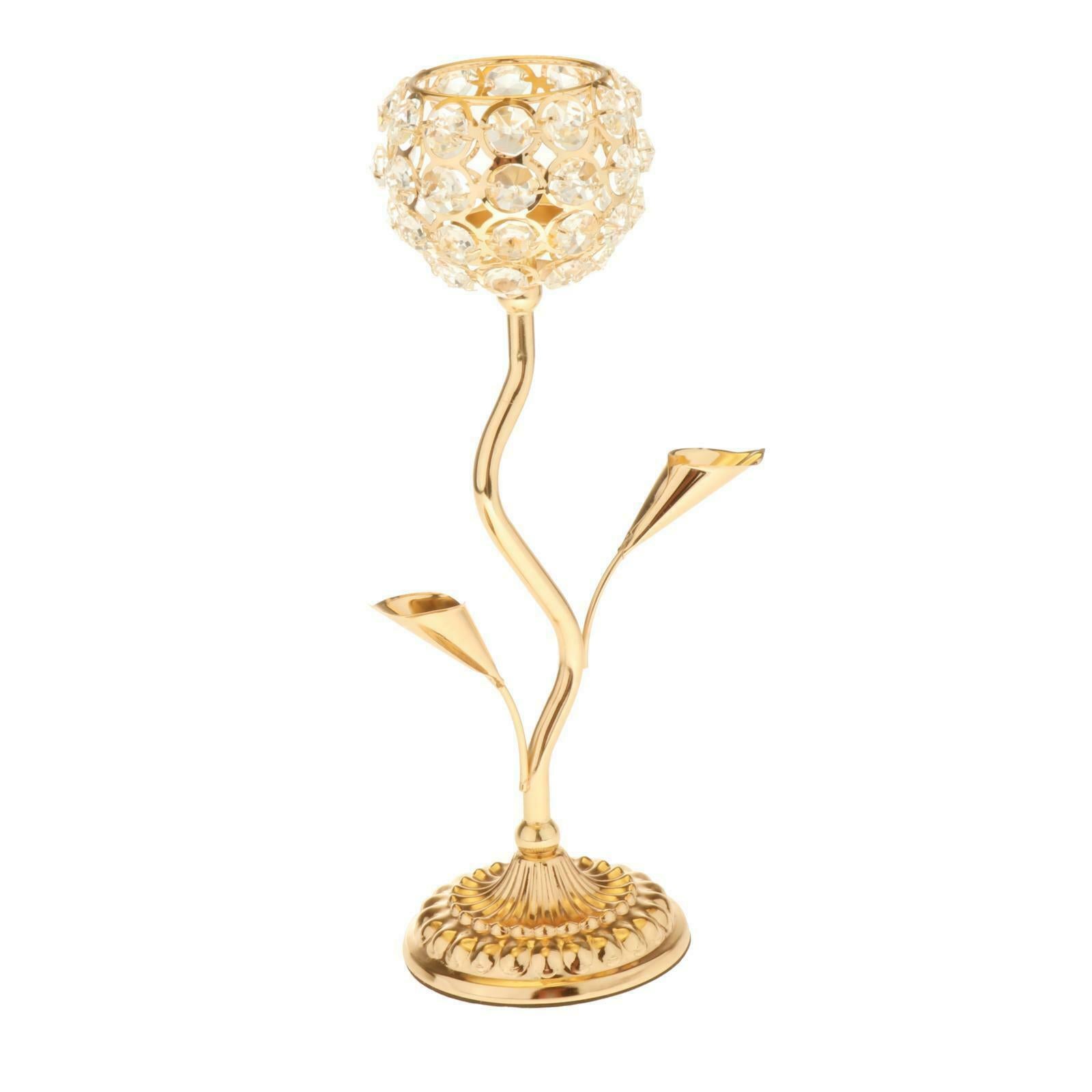 Iron Crystal Candle Holder Candlestick Stand Wedding Home Anniversary Gifts
