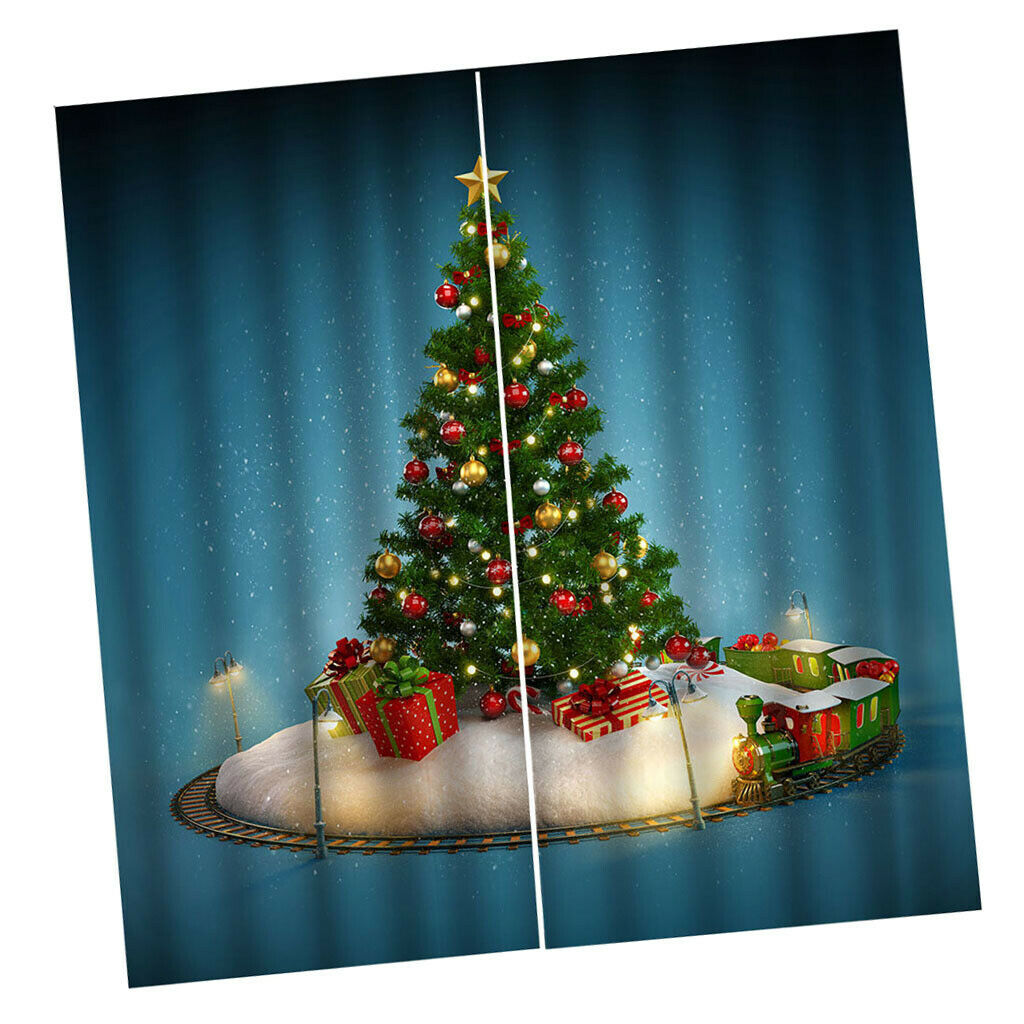 Christmas Pattern Living Room Bedroom Window Drapes For Home Kids Room Decor