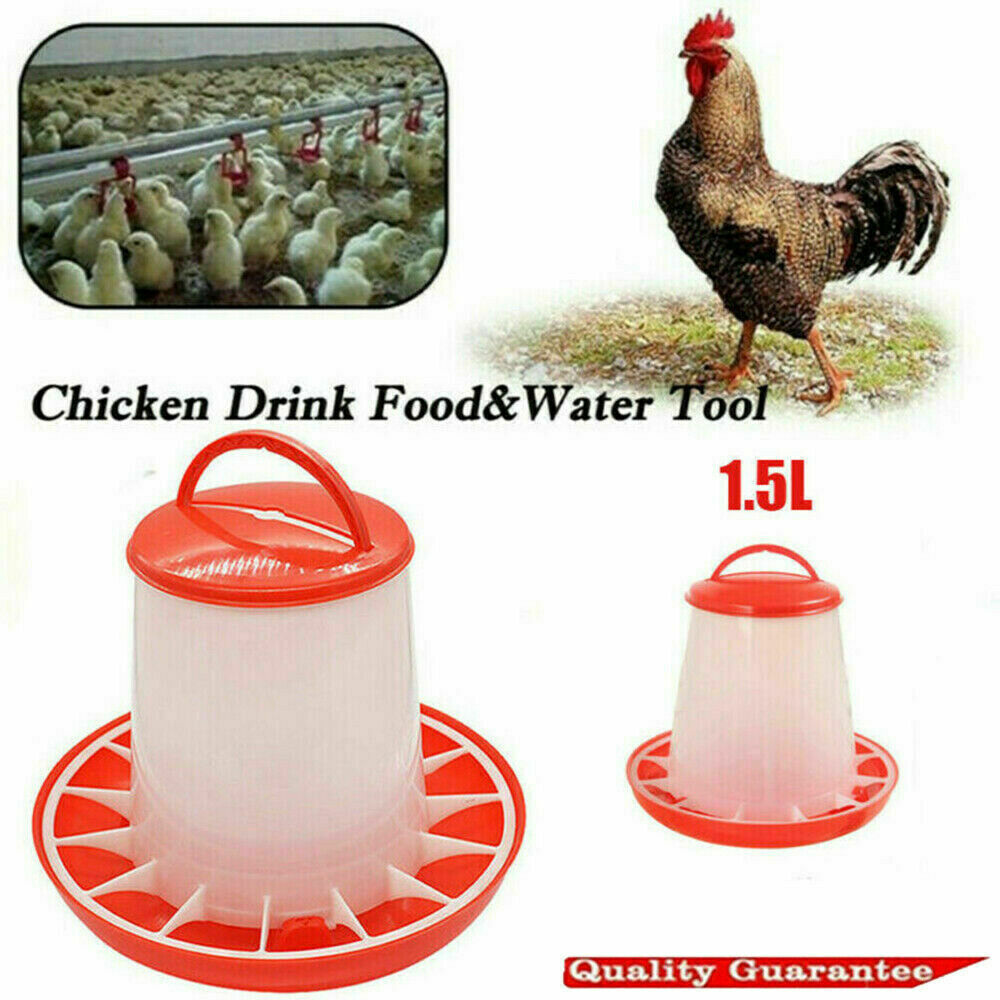 1.5L Automatic Bird Chook Poultry Feeder Drinker Chicken Poultry Waterer Kettle.