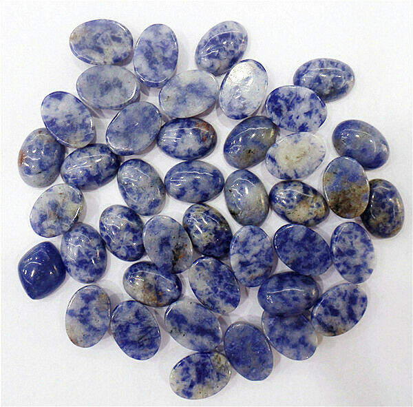 100Pcs 14x10x5mm Wholesale Natural Blue Sodalite Oval Cab Cabochon DIY HH7111