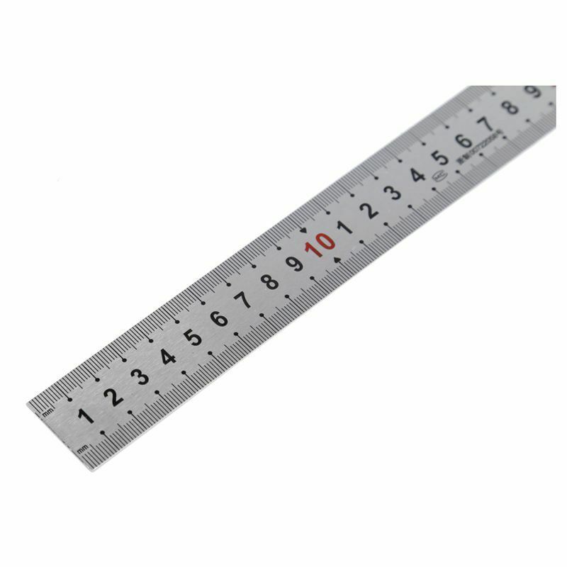 Double Side Scale Stainless Steel Straight Ruler Measu Tool 50cm Q2C9C9