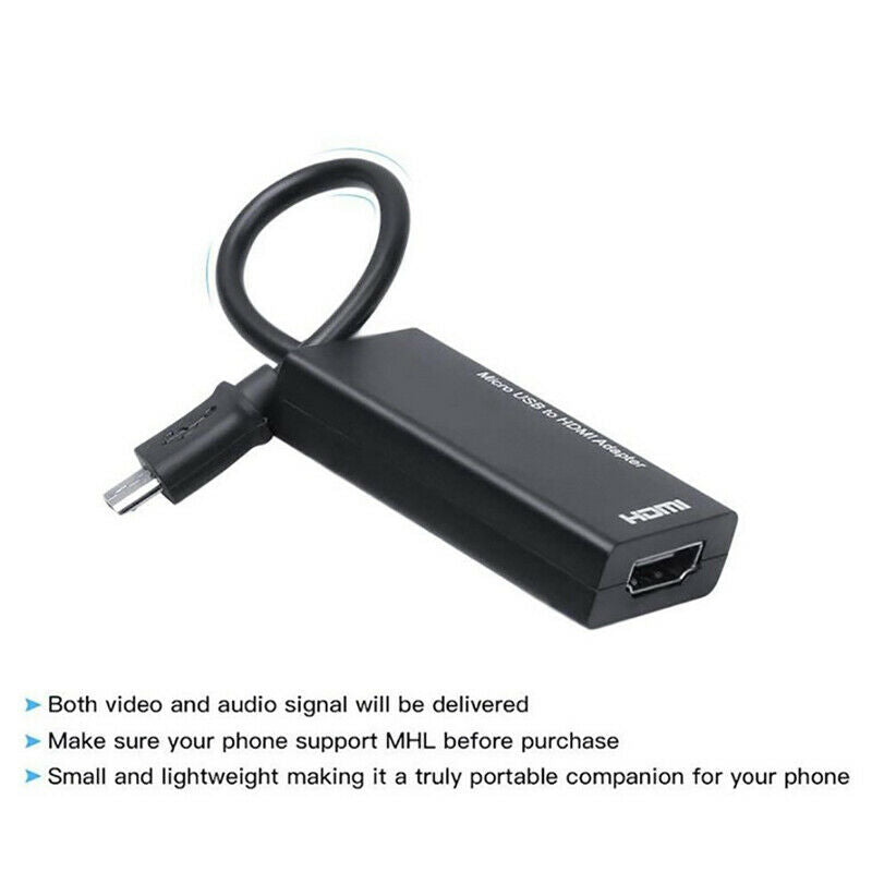 Micro USB to HDMI Adapter Converter Cable for Phone Smartphone HD .l8