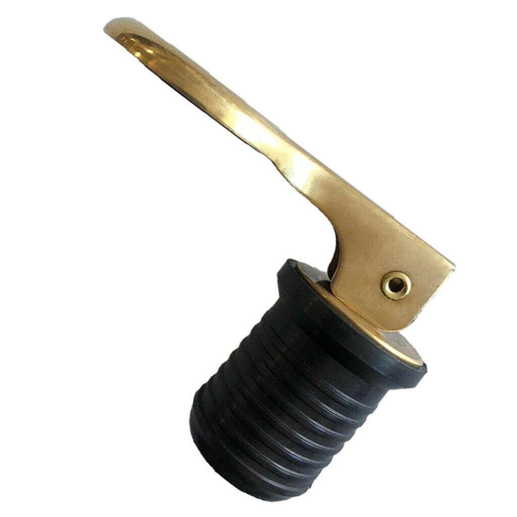 Brass Plated Marine Boat Snap Handle Locking Drain Plug 25mm