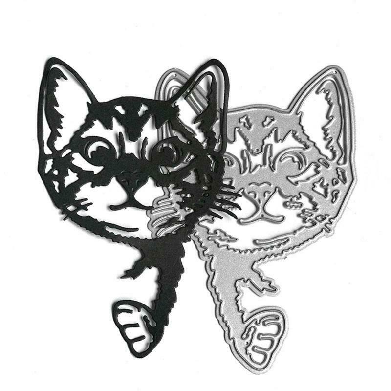 Cat Metal Cutting Dies Stencil Scrapbooking DIY Album Stamp Paper Card Mold