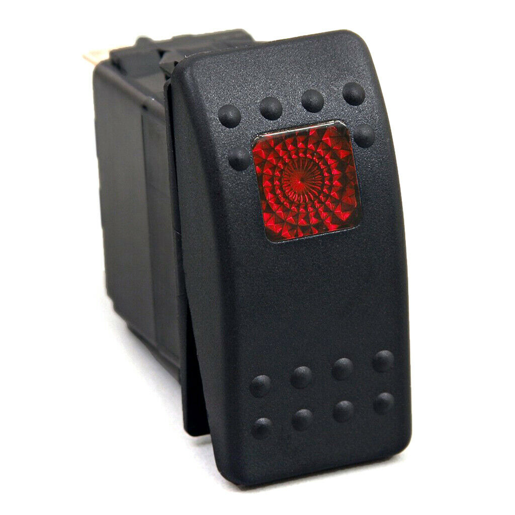 12V 24V LED Light Switch Lamp Rocker Button On Off 3 Pins For Car Boat Red
