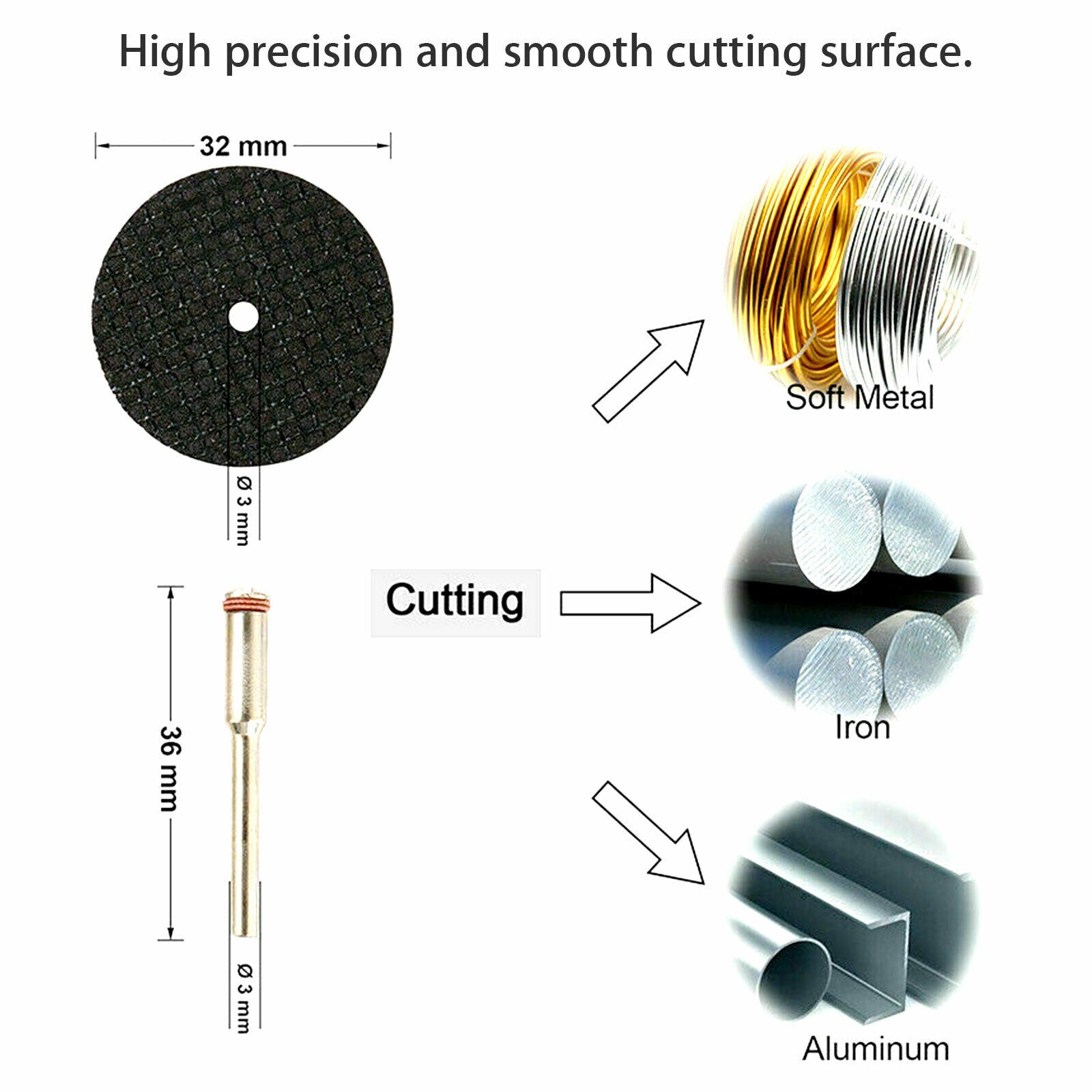 30Pcs Cutting Wheel Set for Mini Drill Dremel Rotary Tool Accessories w/ Mandrel