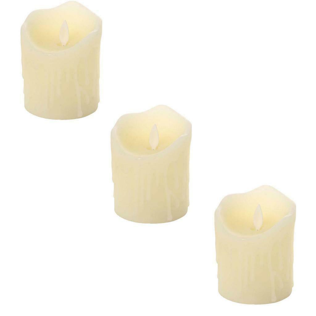 3x LED Electronic Candle Frameless Swing Battery Operated Christmas Decor