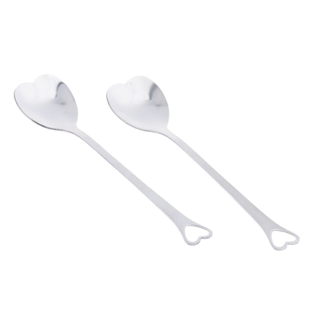 Set of 2 Food-Grade Stainless Steel Creative Coffee Spoons Tea Dessert Spoons