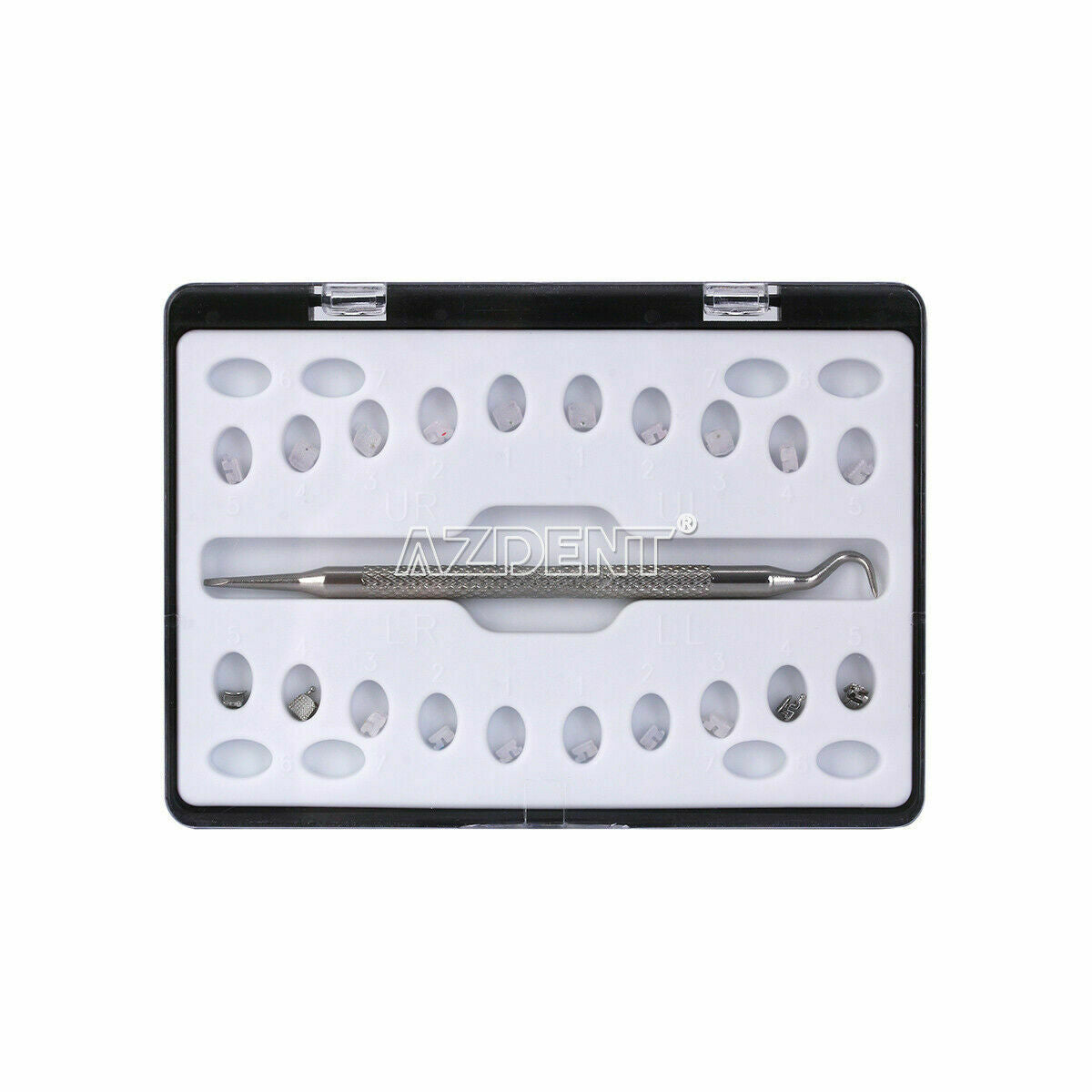 Dental Orthodontic Self-Ligating Brackets Ceramic MBT.022 Hooks 3-4-5 Metal+Tool