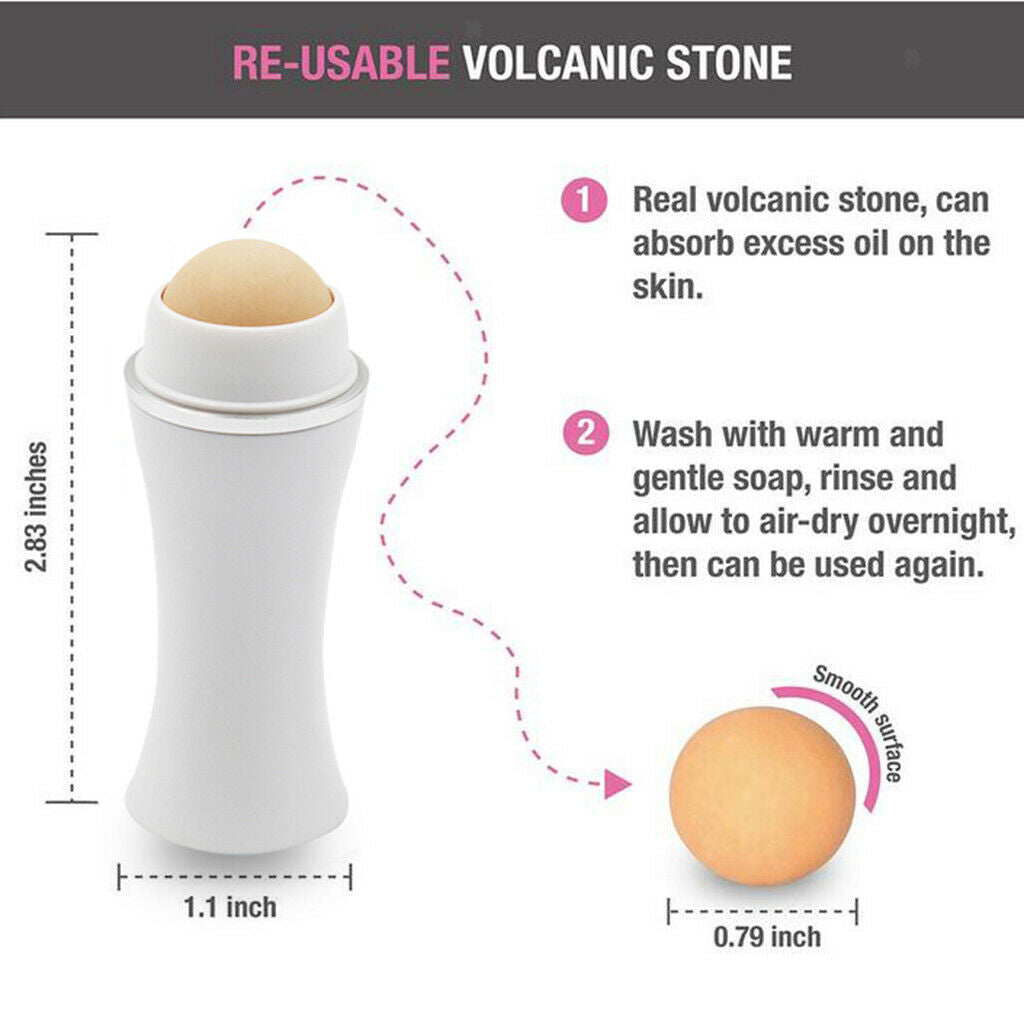 Oil Absorbing Volcanic Roller Ball Reusable Skincare for At-Home Unisex