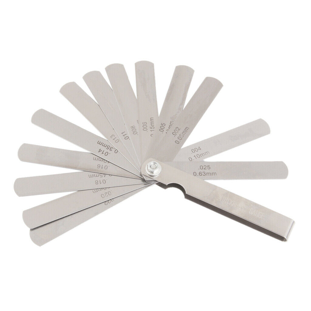 Metric/Inch Feeler Gauge w/ 15 Blades Valves Tools for Valve Spark Plug Gaps