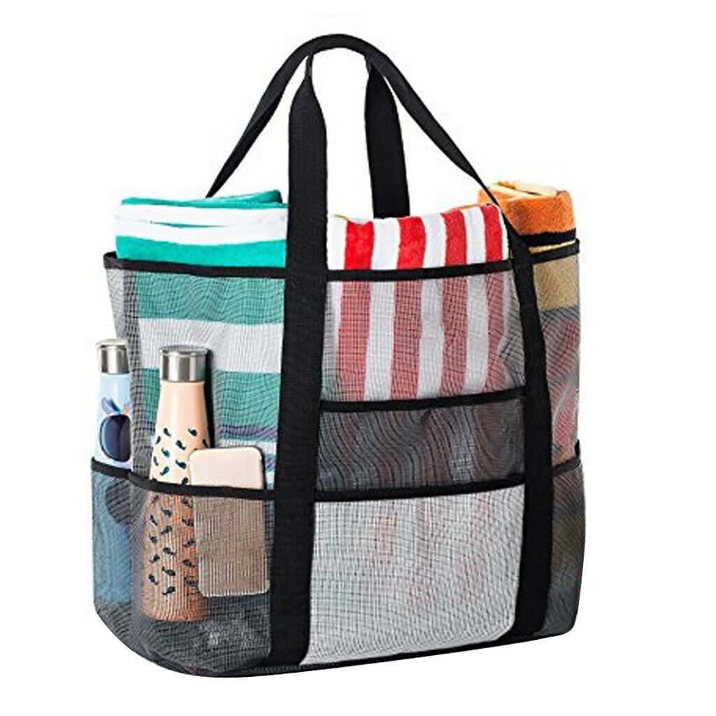 Folding Shoulder Handbag Reusable Tote Beach Shopping Travel Toiletry Bag