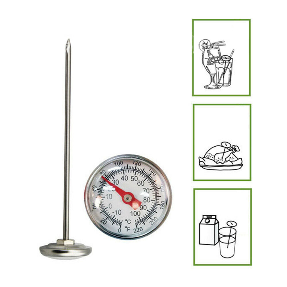 Stainless Steel BBQ Food Cooking Meat Coffee Milk Probe Thermometer Gauge Tool*1