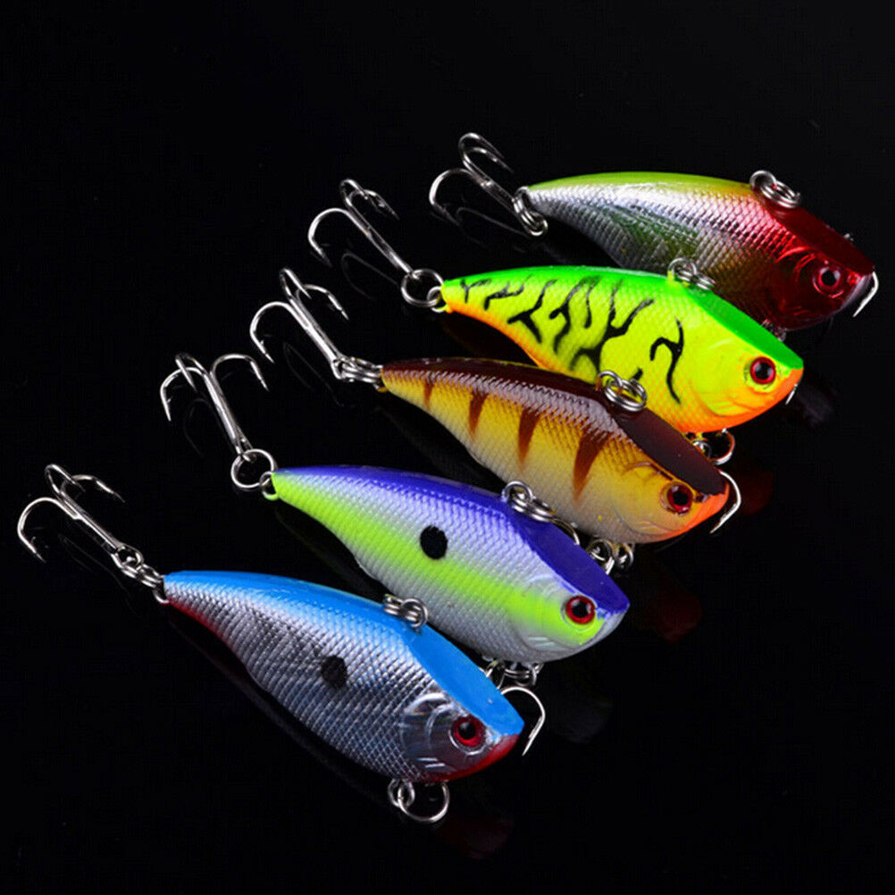 Lot 5Pcs Fishing Lures Kinds Of Minnow Fish Bass Tackle Hook Baits Crankbait ADD
