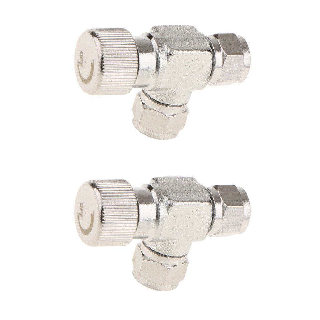 2 Pcs Two Way Aluminum Precise CO2 Needle Valve Regulator for Aquarium Tank
