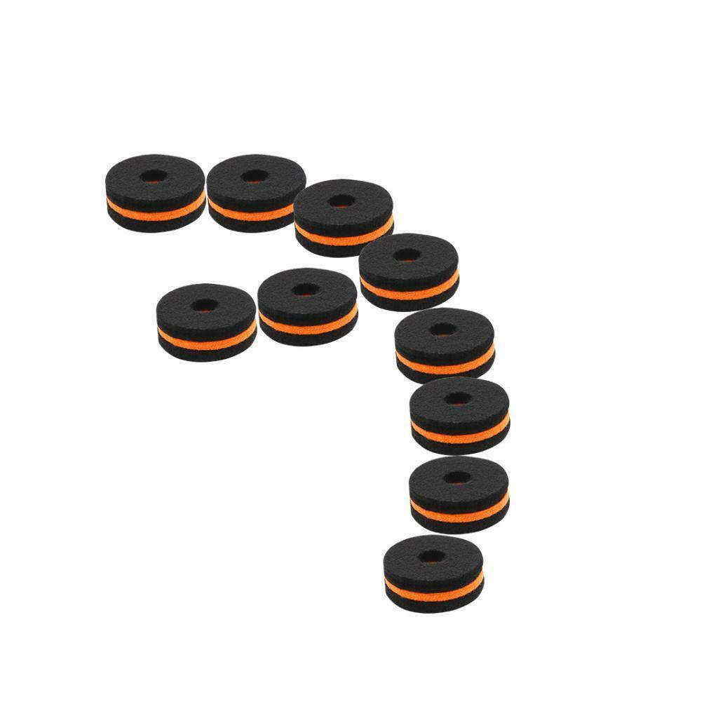 10x Replacement Black Cymbal Felt Washers Kit Drum Accessories 10mm Diameter