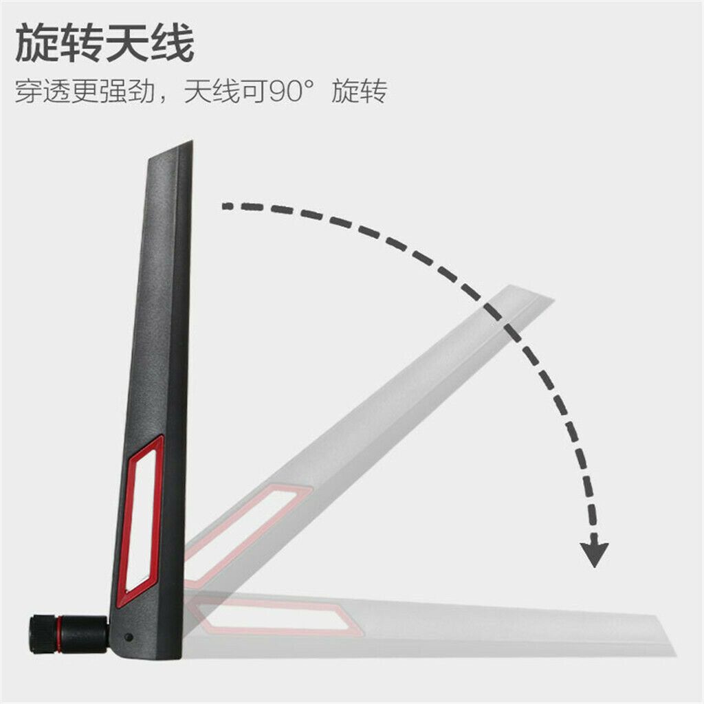 2 Packs Dual Frequency High Enhanced WiFi Router Antenna Male Connector