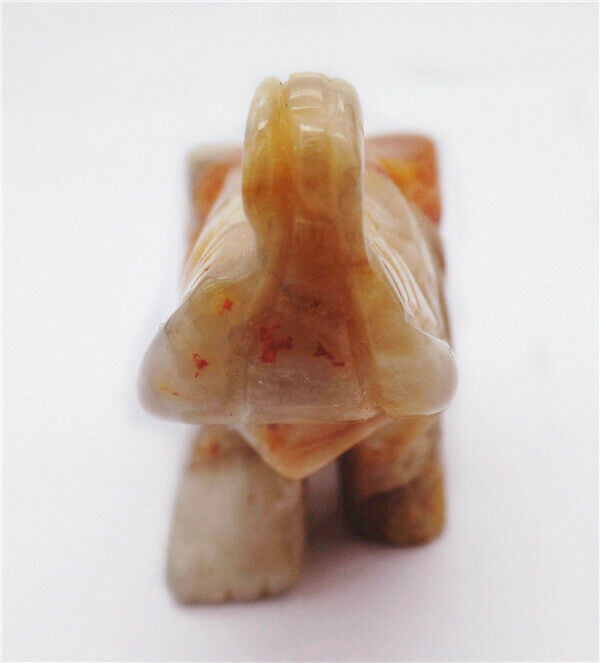 50x33x22mm Natural Crazy Lace Agate Carved Elephant Decoration Statue HH7959