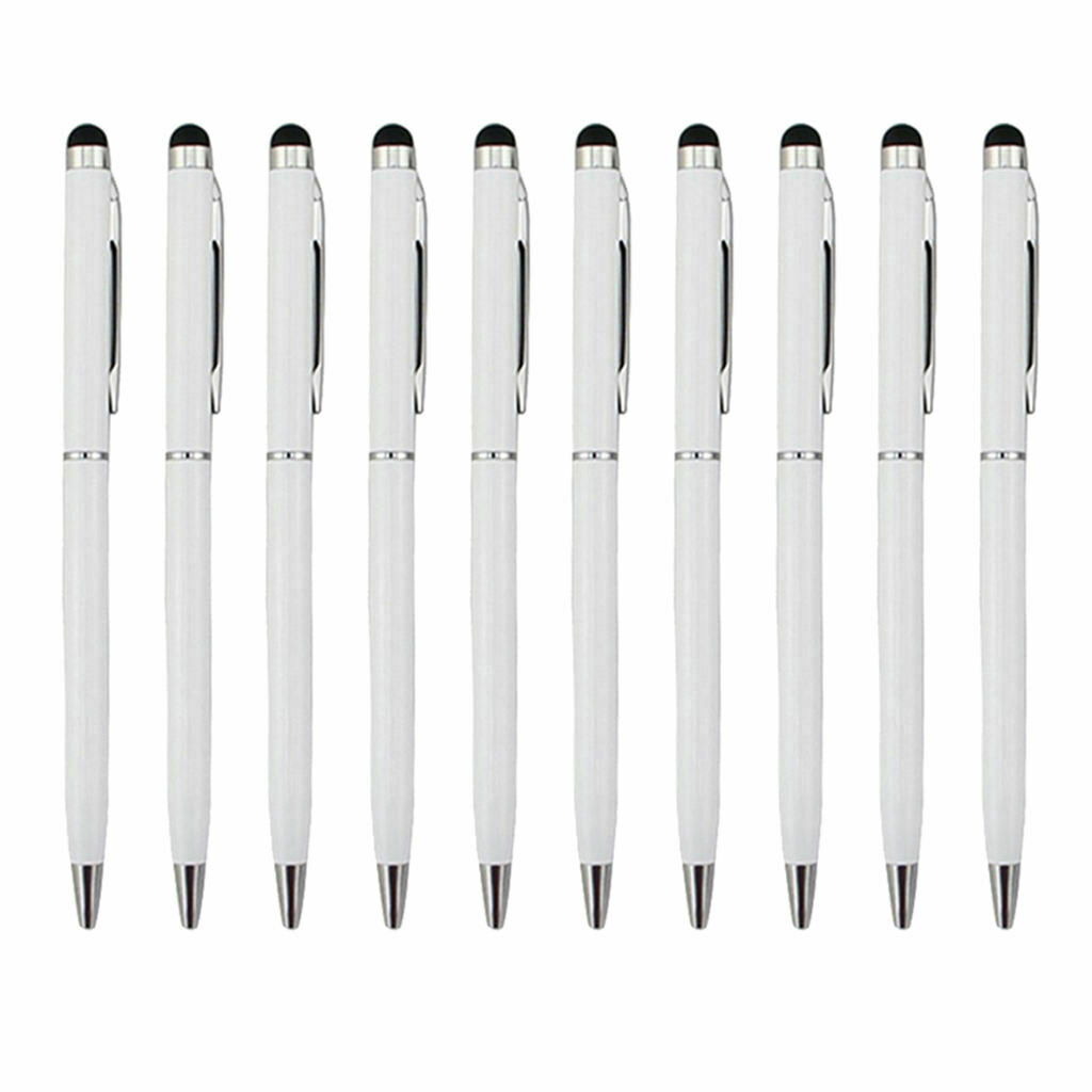 10Piece Capacitive Stylus Ballpoint Hand Writing Pen for Touchscreen White