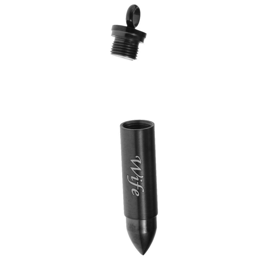 Stainless Steel Bullet Shape Cross Cremation Urn Memorial Pendant wife