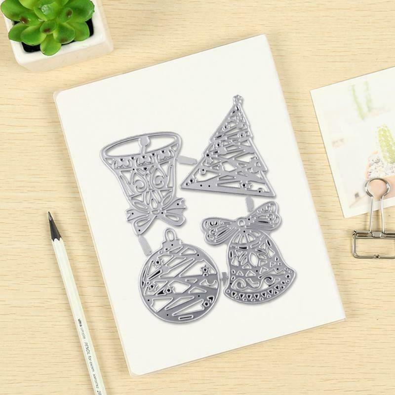 Christmas Bells Tree Metallic Cutting Die Creative Embossing Script Die Stencil