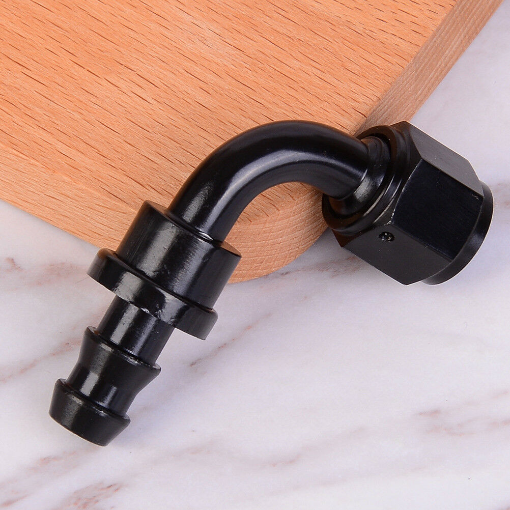 Black AN6 AN-6 90 degree push lock oil/fuel/gas line fittings hose adaptefwJ Kt