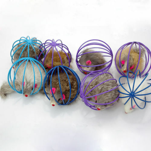 Fun Gift Play Playing Toys False Mouse in Rat Cage Ball For Pet Cat Kitte.l8