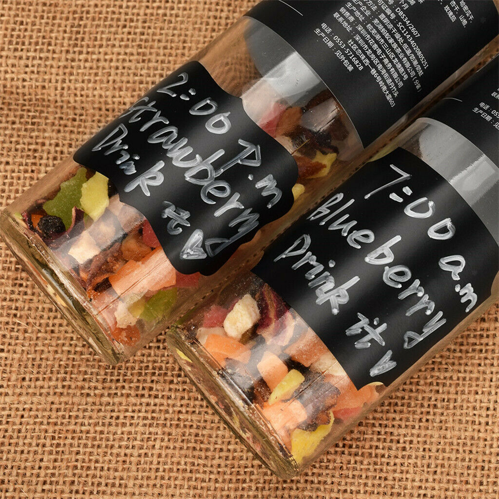 60x Blackboard Chalk Board Stickers Kitchen Jar Tags Removable Pantry Labels