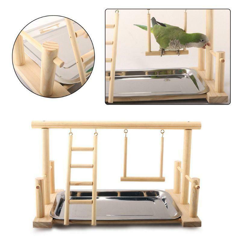 Parrot Standing Training Frame Bird Playground with Food Tray Pet Supplies