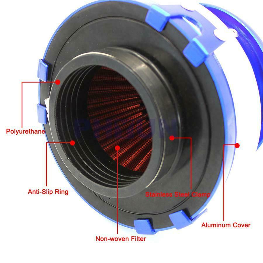 1pc Blue Car SUV Truck Motorcycle Sport High Flow Air Filter 76mm/3inch Washable