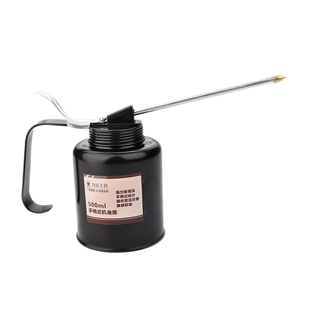 Iron Support 500ml High Pressure Oil Can Pump Oiler with Spout Short Nozzle