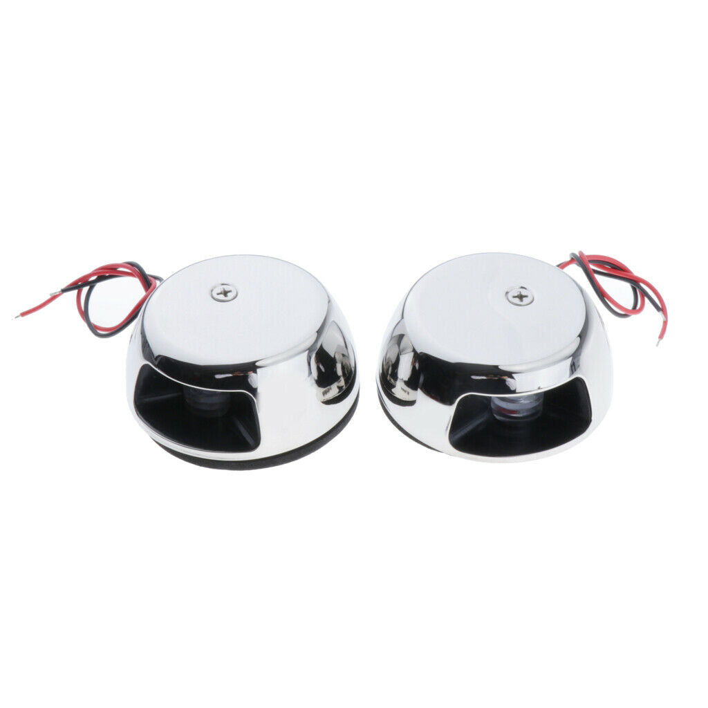 2x Boat Left+Right LED Rail Light Green&Red Pin 12V 2W Stainless Steel 68mm