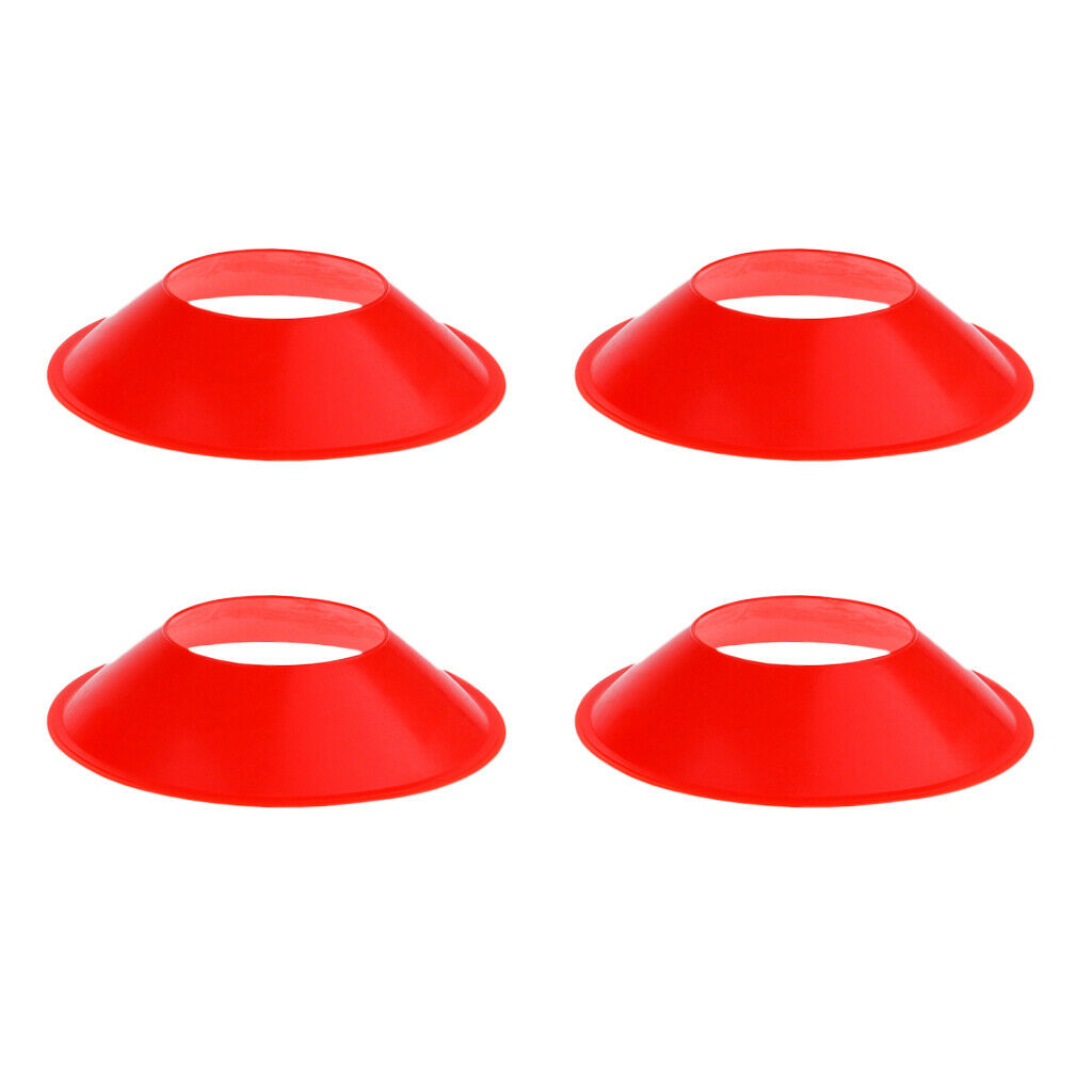 4pcs Football Soccer Training Mark Disc Plate Obstacle Signpost  Red