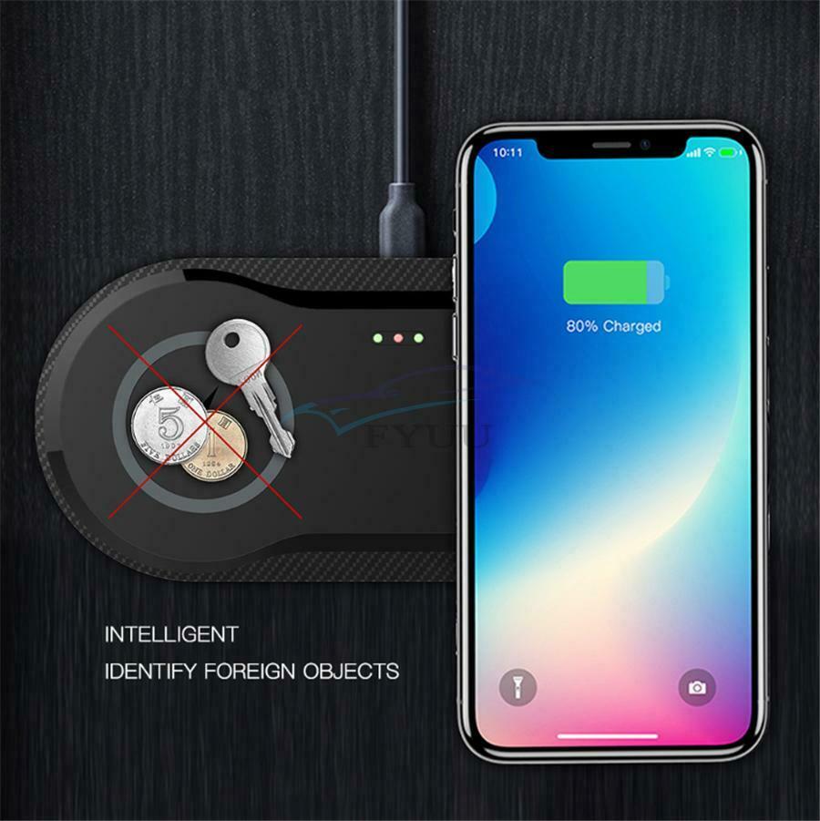 20W Two-seater Car QI Wireless Fast Charger 2 in 1 Desktop Mobile Phone Charger