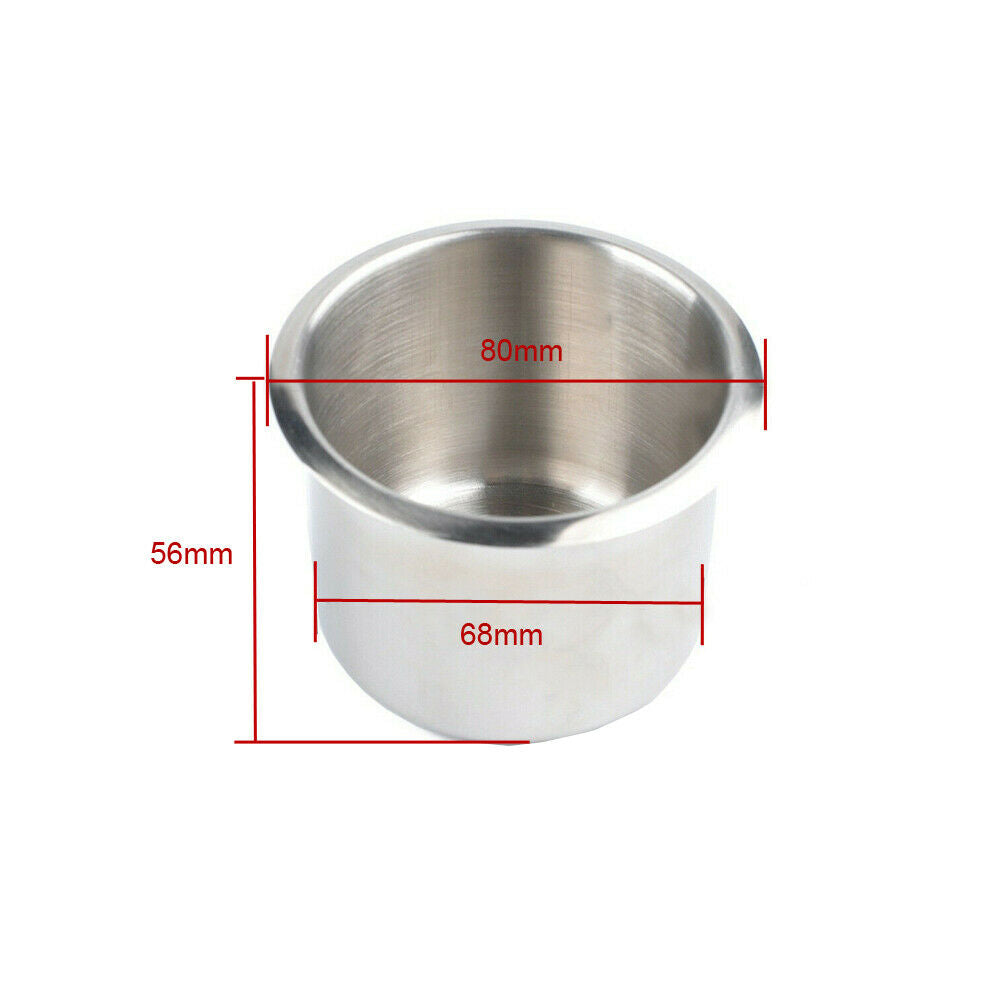 2Pcs Stainless Steel Set Recessed Cup Drink Holder For Marine Boat Camper Truck